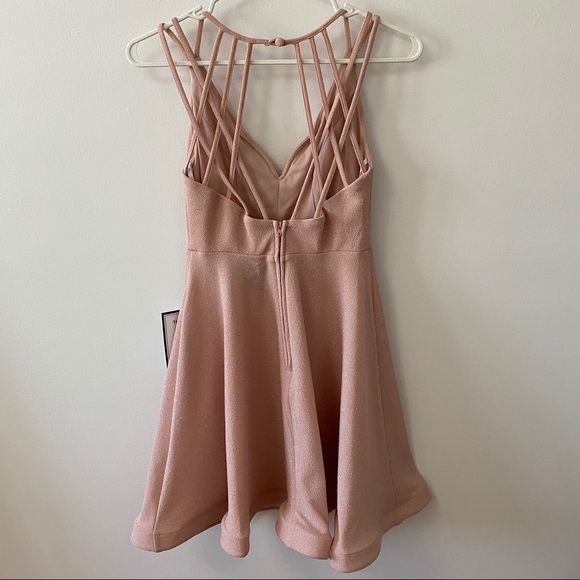 NWT B. DARLIN PINK SPARKLE SKATER DRESS - Picture 2 of 8